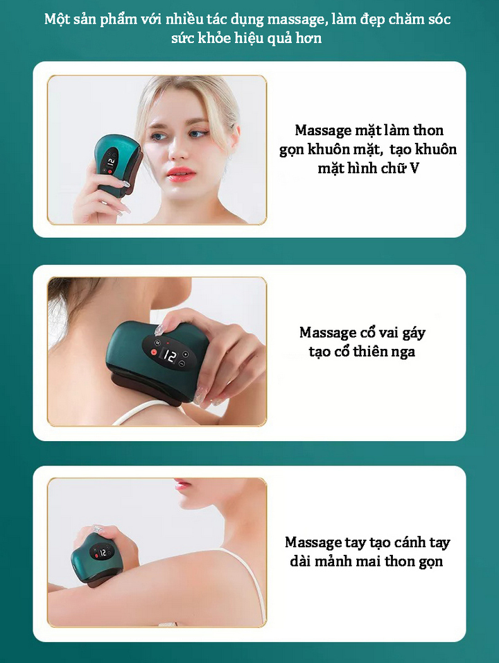 Máy Massage Chăm Sóc Da Thông Minh, Tác Dụng Cạo Gió Chống Lão Hóa Vline Facial Care - Home and Garden