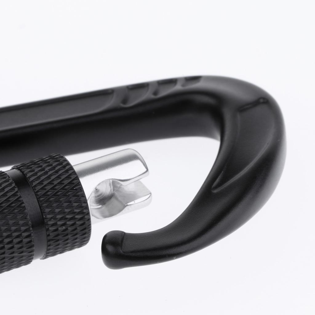 Zinc Alloy Climbing Carabiner, D-Shaped Locking Climbing Hook Screwgate Clip Quickdraw Outdoor Sport Tools