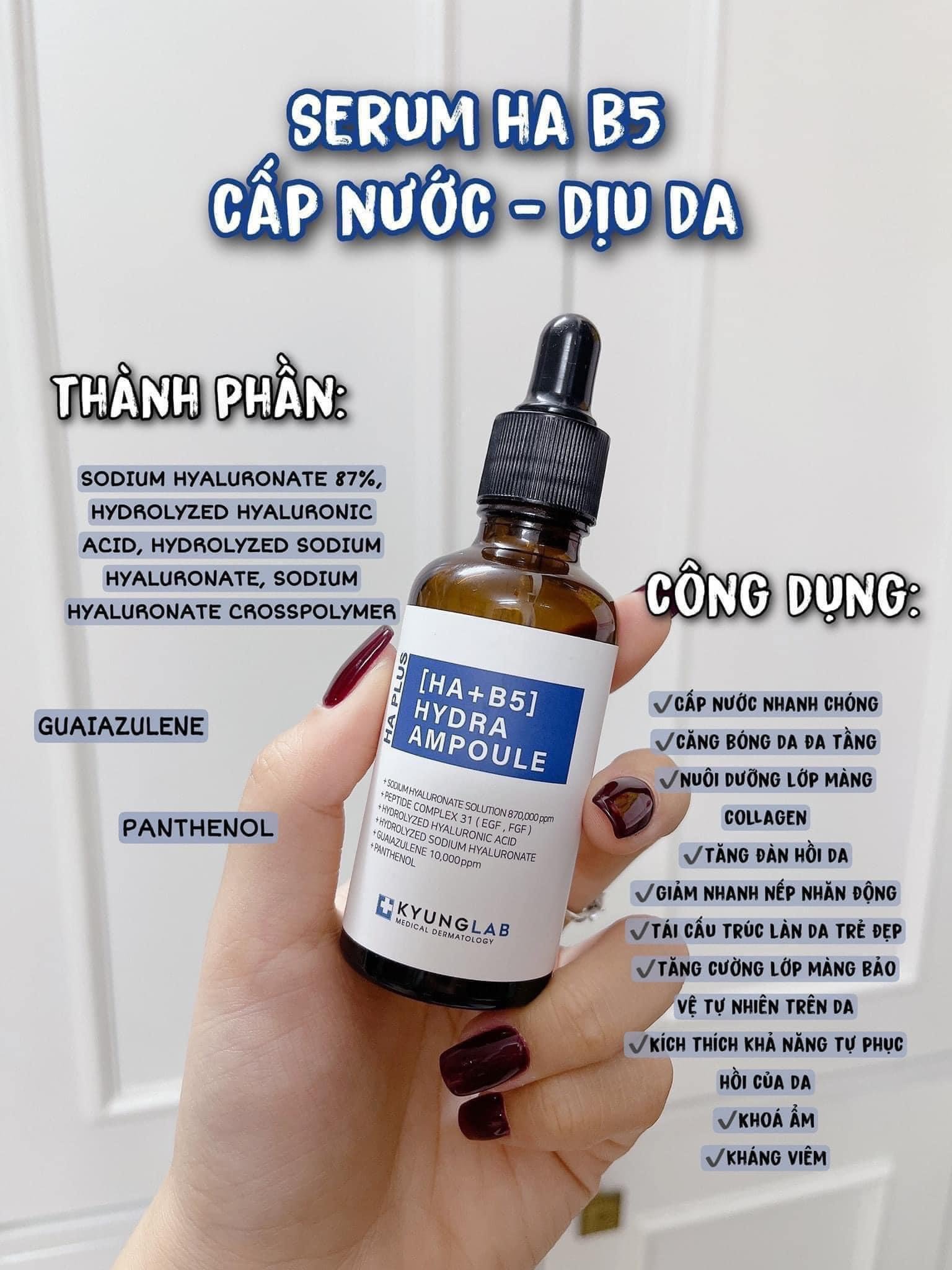 Tinh chất serum căng bóng da HA Plus Hydra Ampoule [ HA + B5 ] 50ml