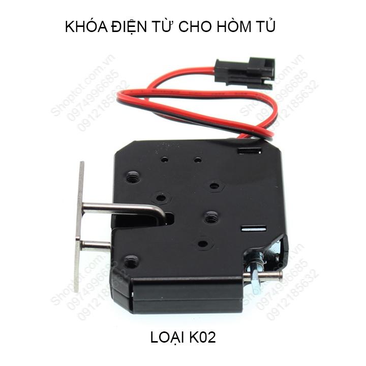 Khóa điện từ lắp cho hòm, tủ, hộp, cốp xe, tủ để đồ cá nhân K02