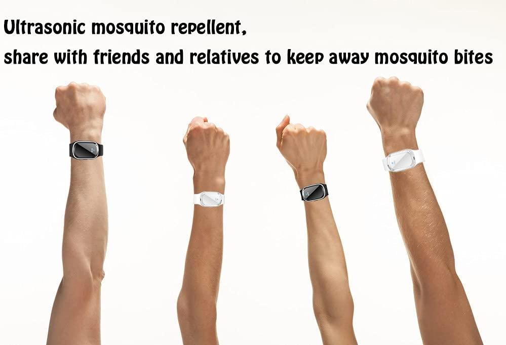 Đồng hồ đeo tay đuổi muỗi siêu âm 2 gói, có thể sạc lại USB