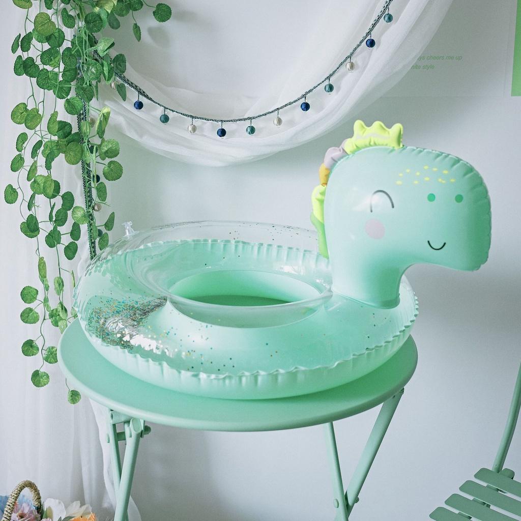 Phao Bơi Tròn Chống Lật Cho Bé Gái 1-9 Tuổi Khủng Long Xanh Lá