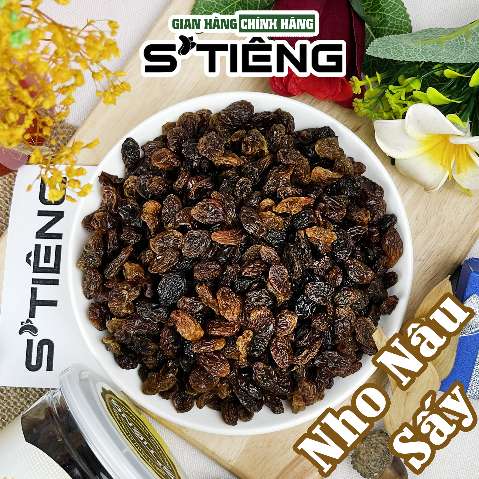 500Gr Nho Nâu Sấy Không Đường S'TIÊNG Ngon Ngọt