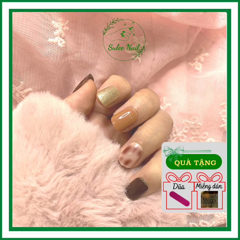 Nail giả, nailbox kèm dũa, mẫu phụ kiện charm đẹp móng tay kèm đính hình cute xinh SuleeNail kiểu vuông ảnh thật