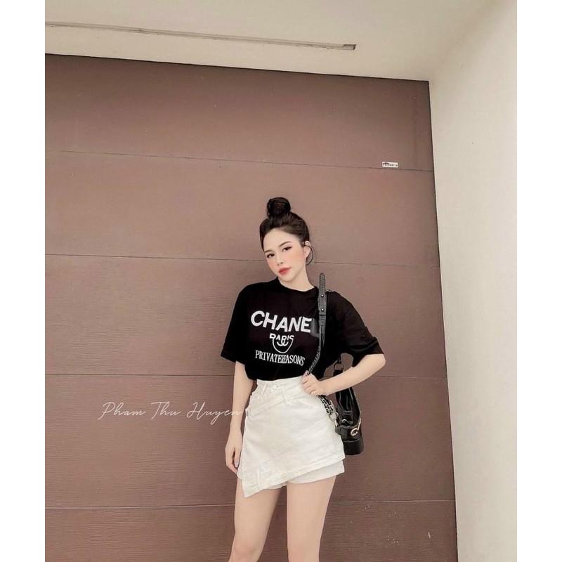 Quần kaki giả váy nút lệch cá tính