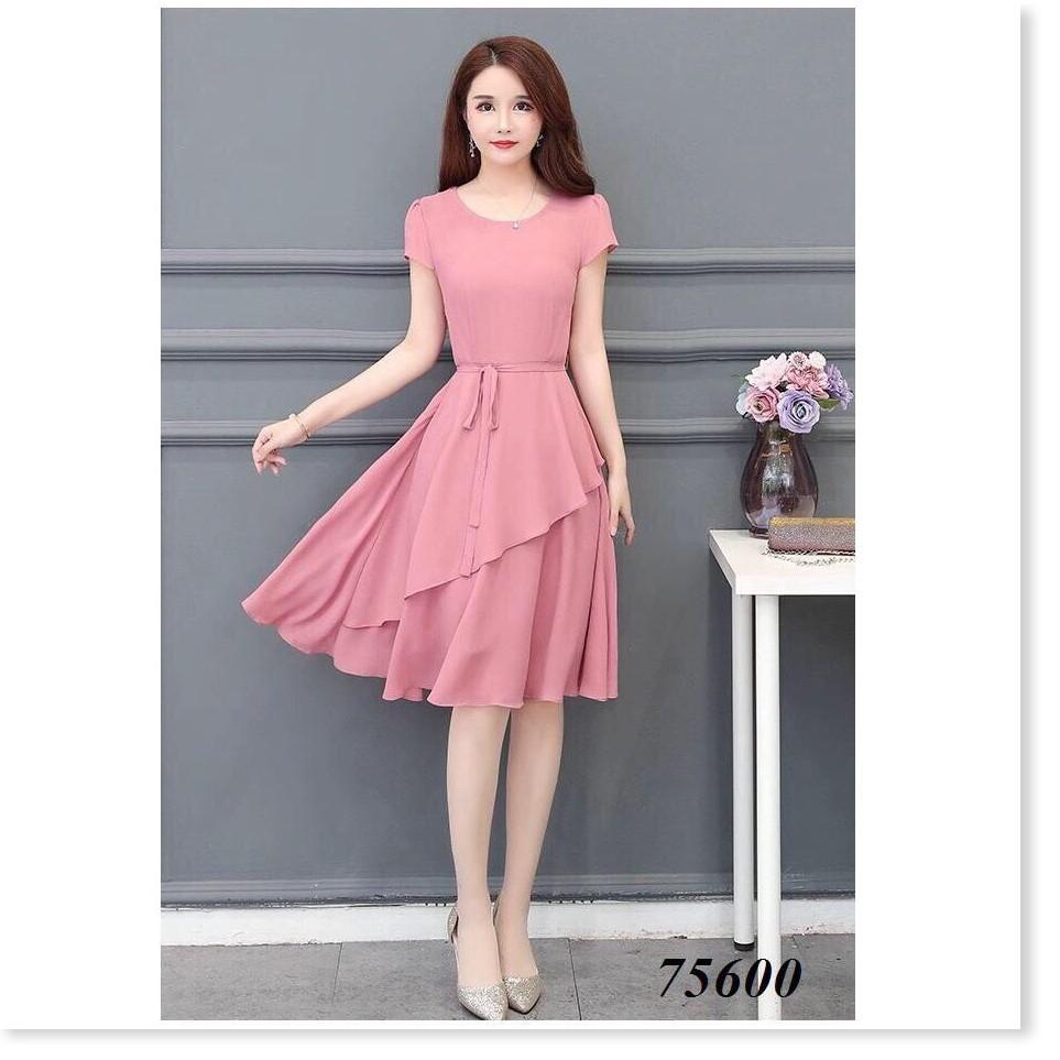 Đầm voan chiffon xếp tà nhẹ nhàng nữ tính