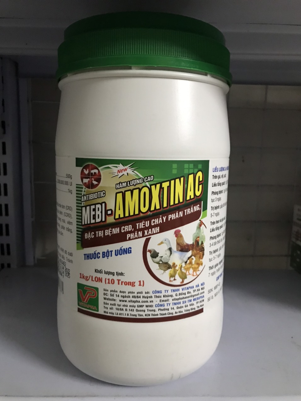 Amoxtin AC/amoxcolis 50/amox 50 (1kg-vitapha) dùng tốt cho chó, mèo, gia súc, gia cầm