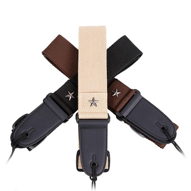 Electric Guitar Strap Acoustic Folk Guitarra Belt Straps Vintage Cross Personality Guitar Shoulder Straps with Pick Black Pocket