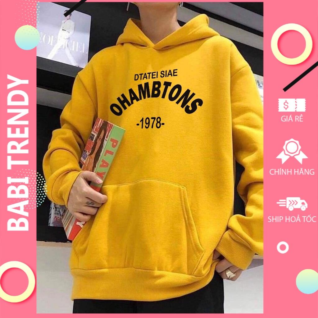 Áo hoodie nam nữ áo khoác couple Ohambtons unisex phong cách ovesize nỉ siêu đẹp Form Rộng – ST13 - babitrendy