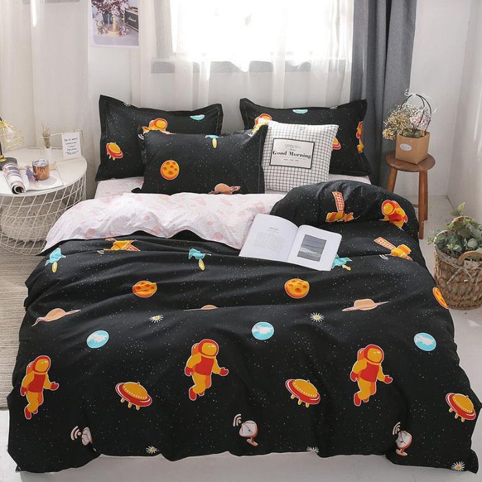 Bộ chăn ga gối Cotton cao cấp 1m6x2m siêu nhân vũ trụ VT201