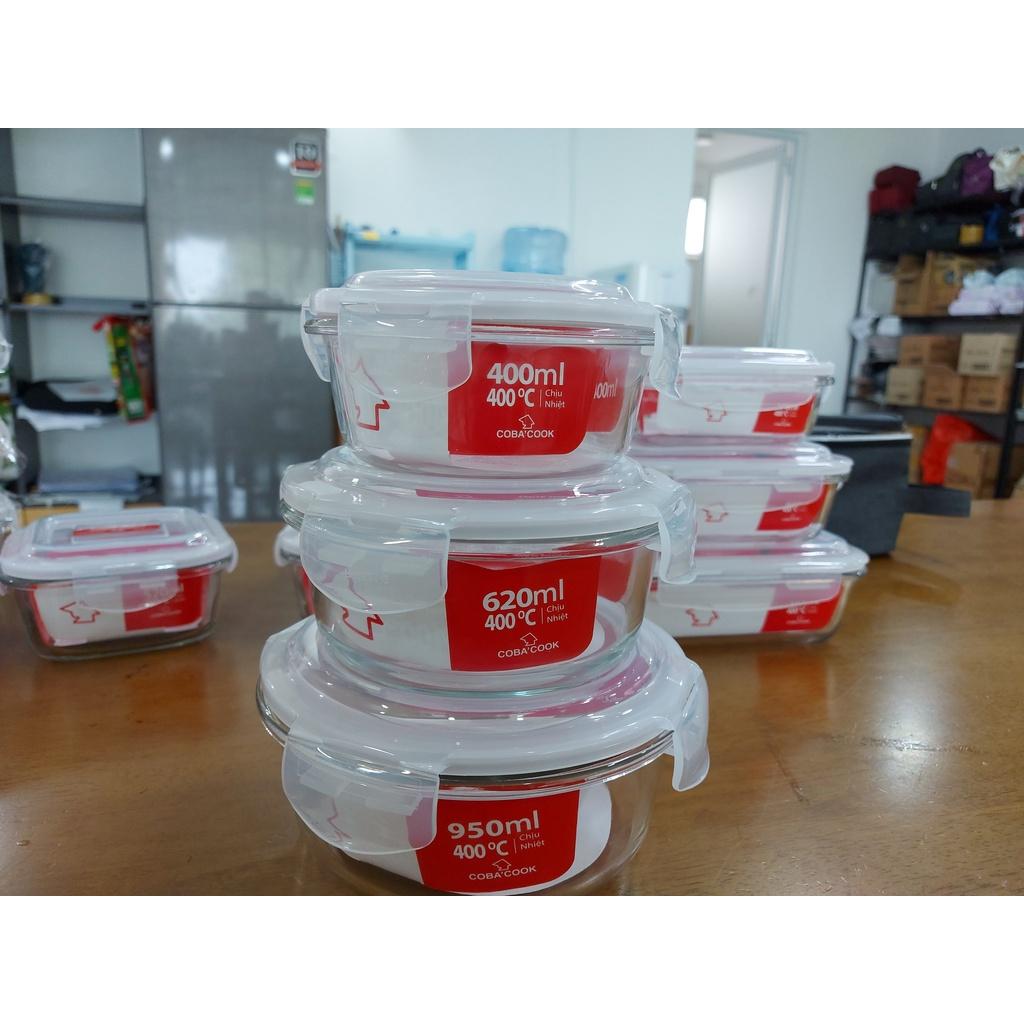 Hộp thủy tinh đựng thực phẩm chịu nhiệt COBA'COOK hộp tròn 6200ml- CBHR620