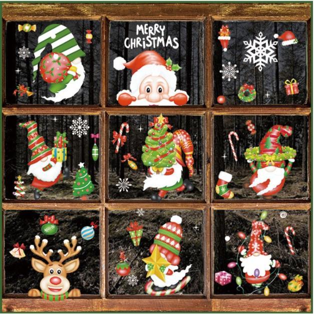 Decal trang trí noel ông già noel sắc màu