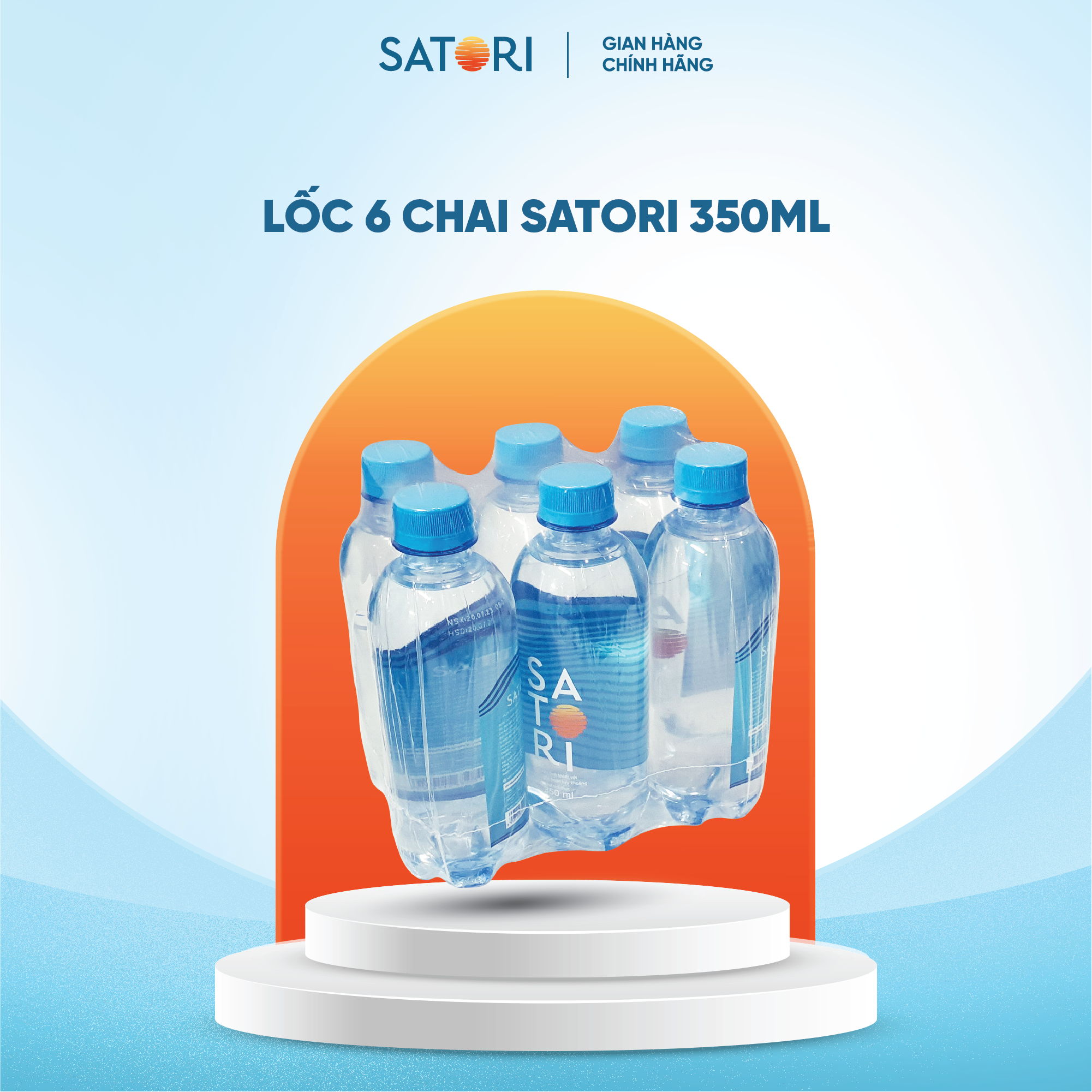 Lốc 6 chai nước suối (350ml/chai) SATORI - Công Nghệ Hoàn Lưu Khoáng