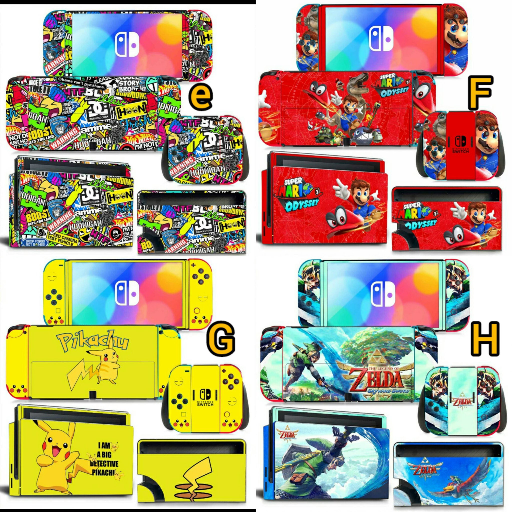 Tấm dán Skin dành cho nintendo switch oled dán decal full body Switch Oled