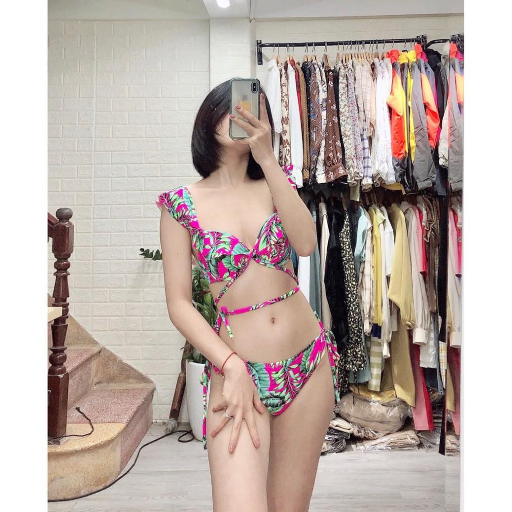 freeship Bikini đồ bơi hai mảnh cánh tiên ️Freeship️hồng sen quần cạp thấp sexy mặc đi biển đi bơi mới nhất