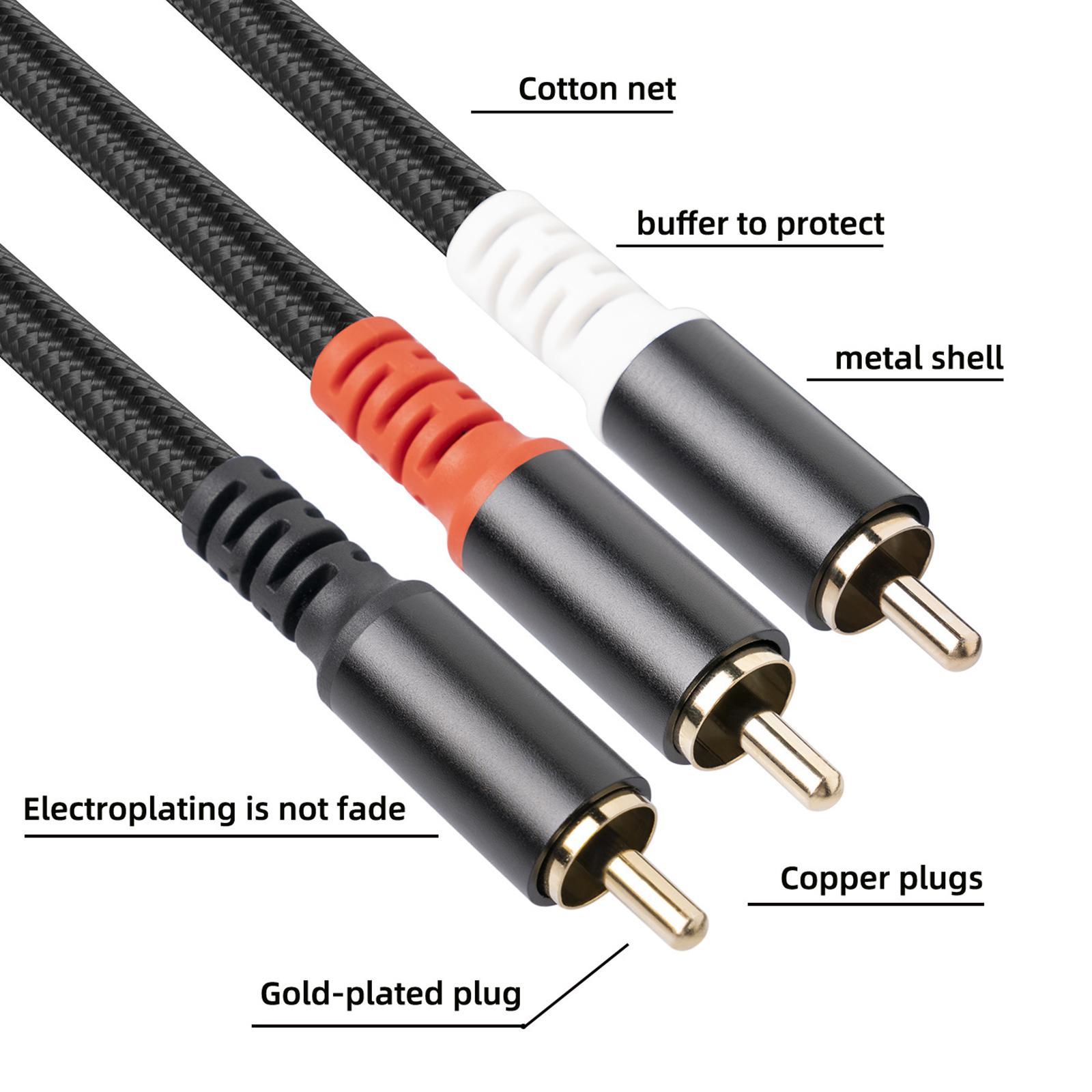 RCA to 2RCA Subwoofer Cable,1 RCA Male to 2 RCA Male Audio Cable RCA Y Adapter Stereo Plug Phone Headphone Output to Home Audio System
