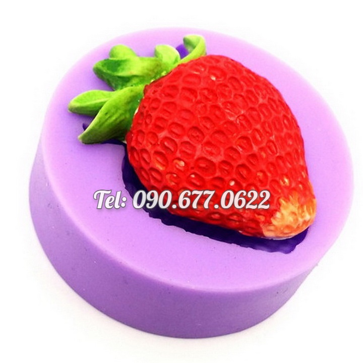 Khuôn silicone làm rau câu trái dâu tây - Mã số 1112