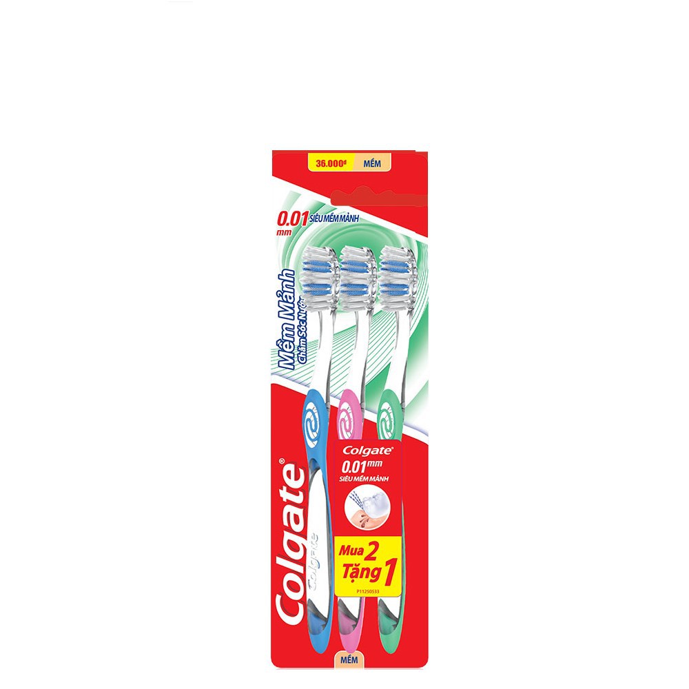 Bộ 3 bàn chải Colgate chăm sóc nướu ( màu ngẫu nhiên )