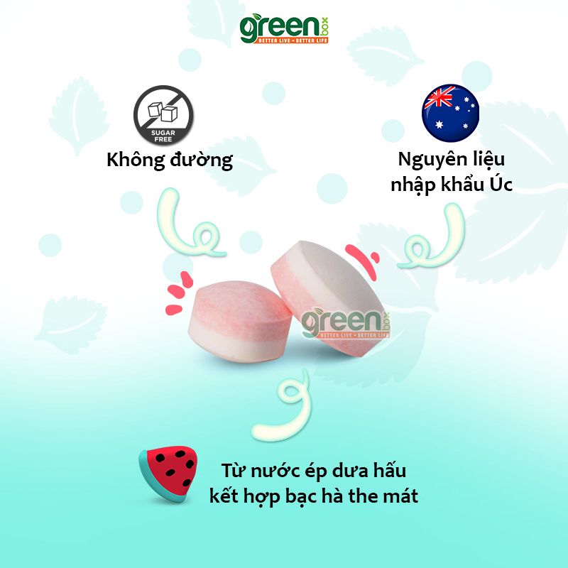 Hộp kẹo the không đường hương Dưa Hấu Playmore Thái Lan 40g