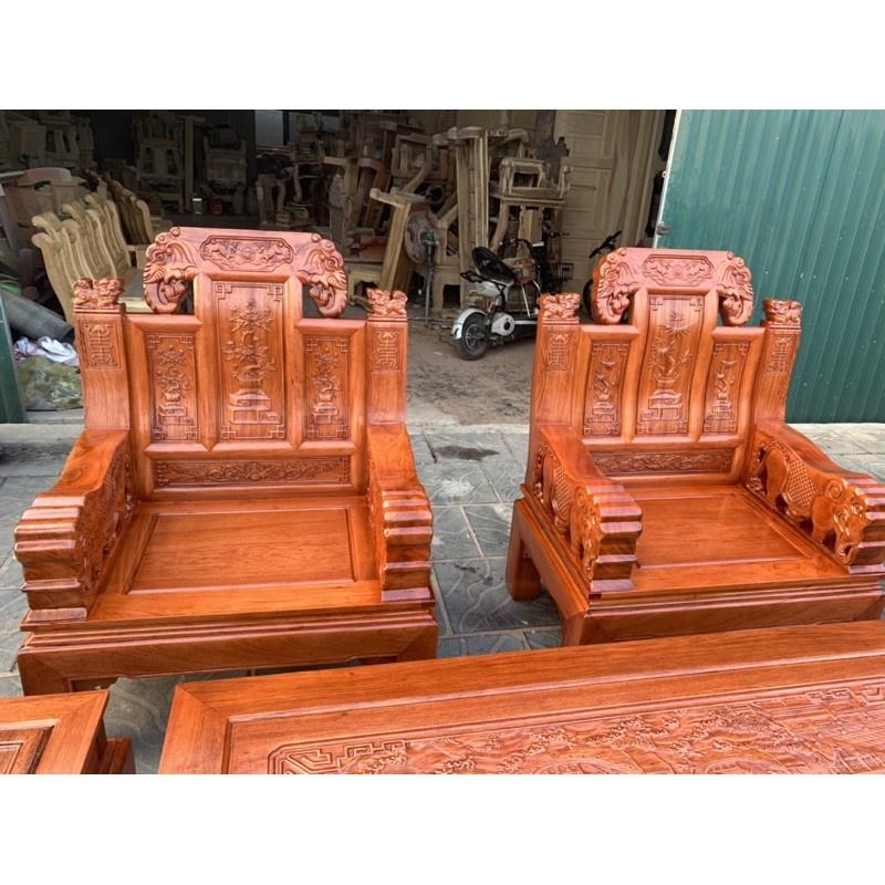 Bộ Bàn Ghế Âu Á Trương Voi Tay Voi Đặc Gỗ Hương