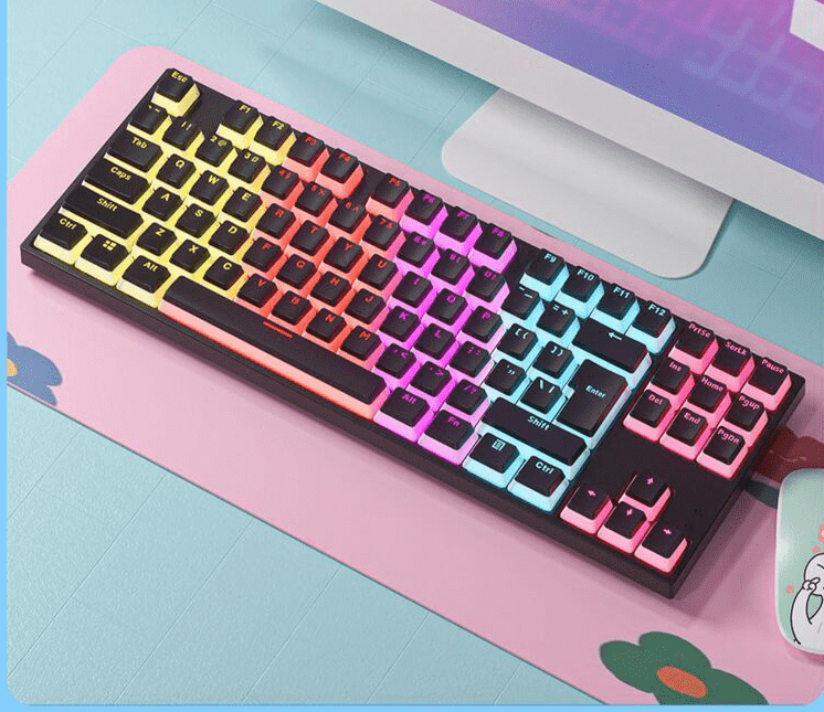 Bàn Phím Cơ ZIFRIEND KA802D sử Dụng Blue Switch Thiết Kế Mini Nhỏ Gọn Chỉ 87 Phím Với Keycap Pudding Xuyên Led Cực Đẹp- Hàng Nhập Khẩu