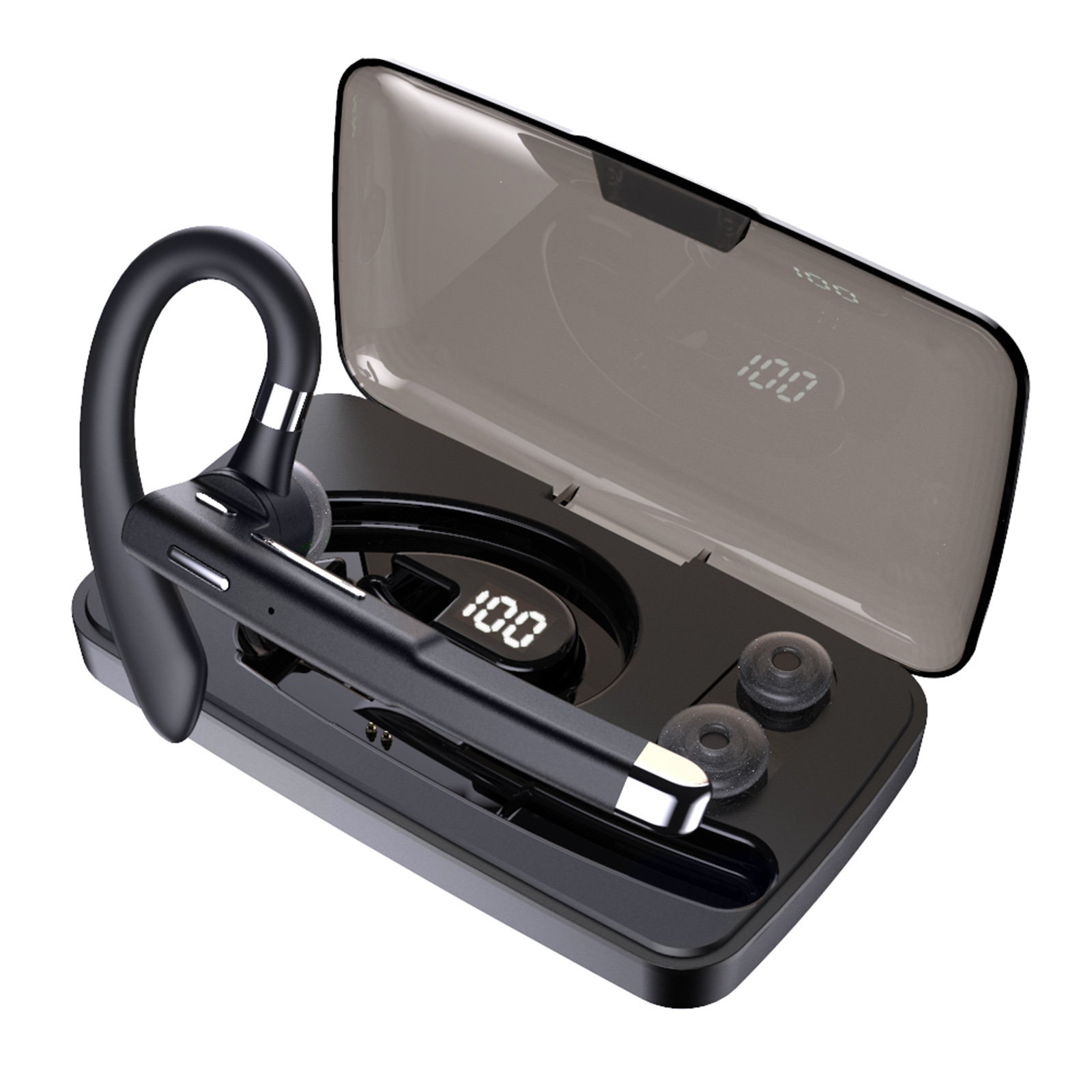 Tai Nghe Không Dây Có Móc Tai YYK-520 Business Bluetooth 5.0 Với Mic Với Sạc 500 Mah