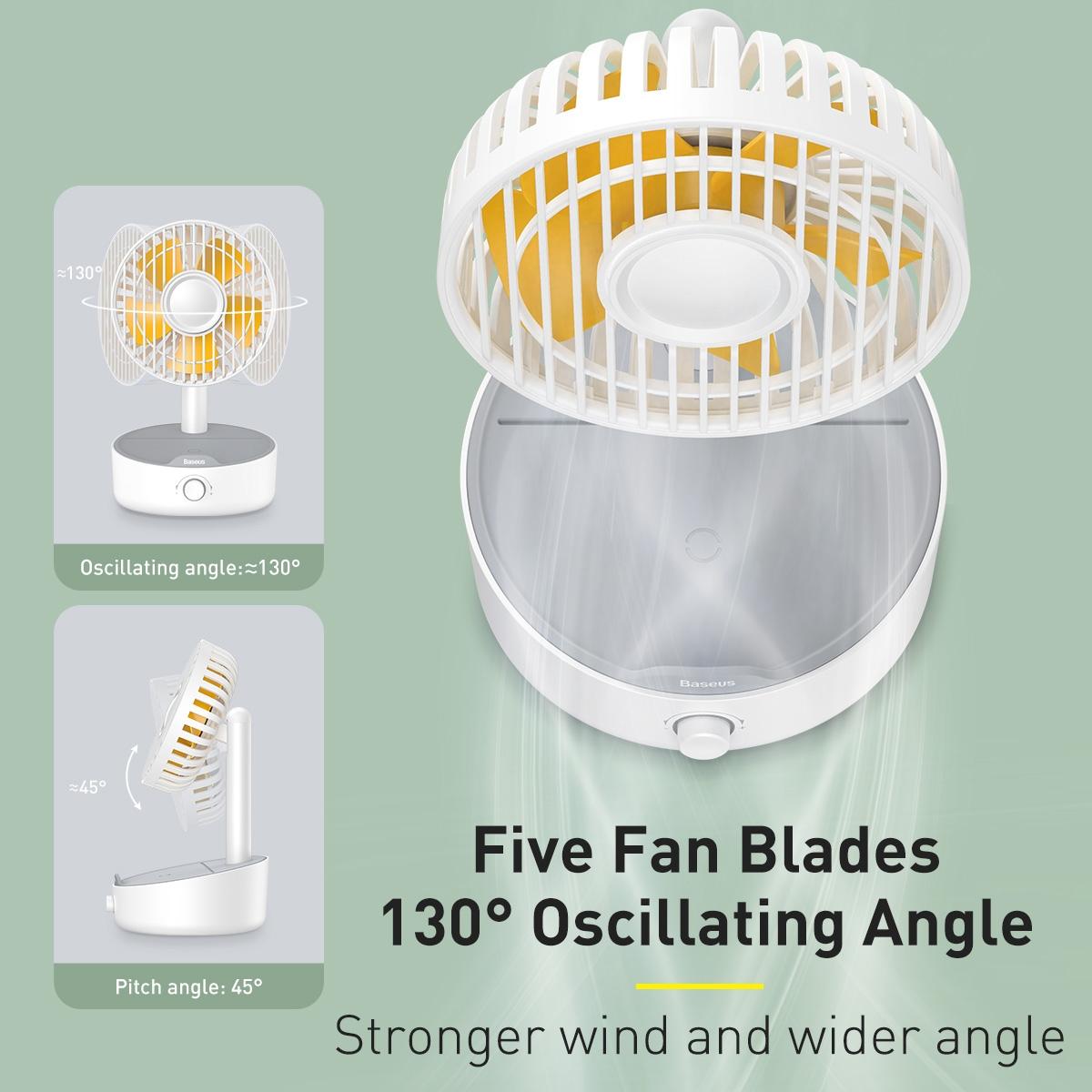 Quạt tích điện đảo chiều kiêm sạc không dây Baseus Desk Fan WXYZ-B02- Hàng chính hãng