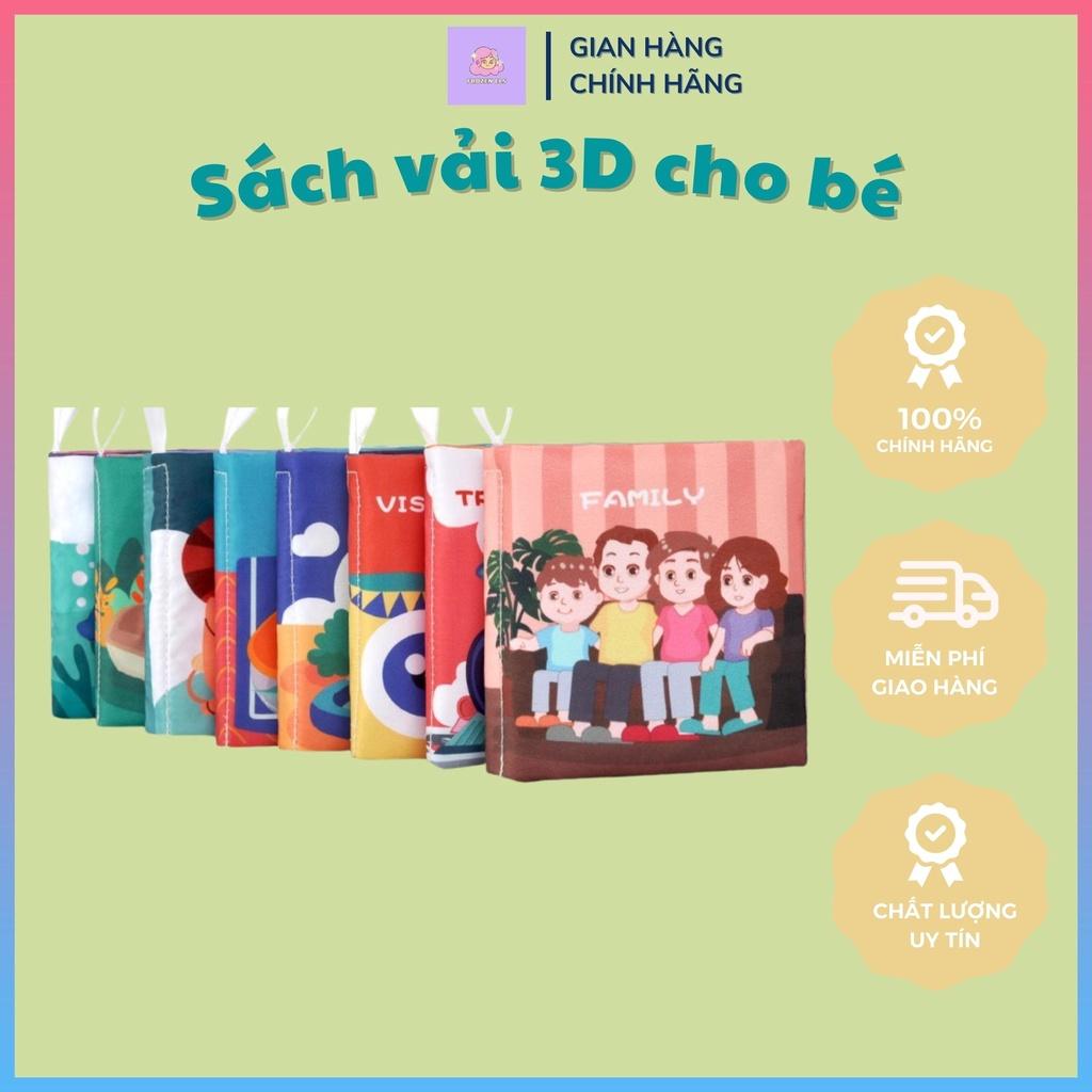 Sách vải cho bé Tiếng anh, đa tương tác kích thích trí não, các giác quan cho bé, an toàn tuyệt đối