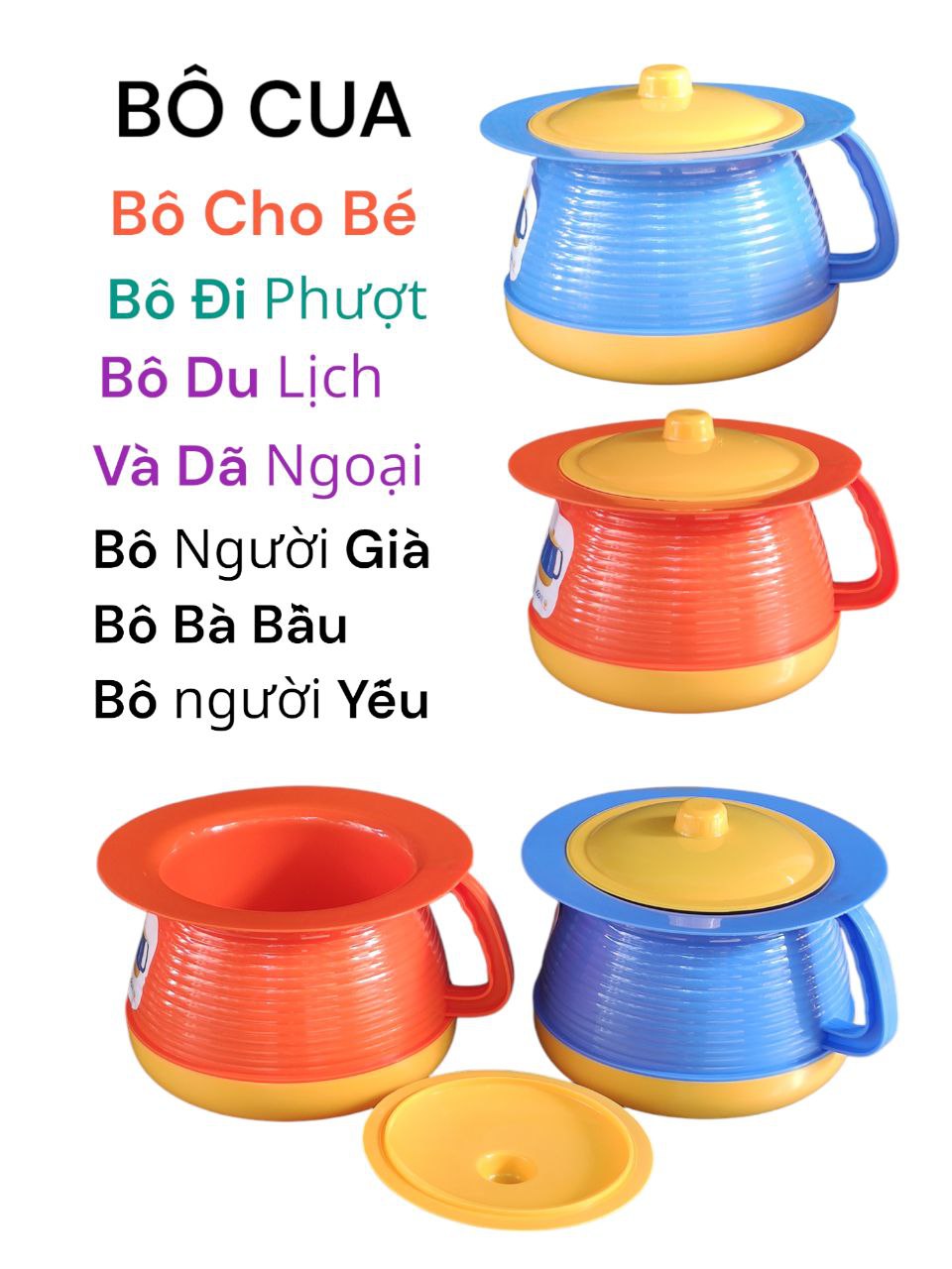 BÔ CUA – BÔ CUA GIẢI PHÁP VỆ SINH TIỆN LỢI, AN TOÀN, SẠCH SẼ CHO MỌI LỨA TUỔI - BÔ VỆ SINH TIỆN LỢI CHO TRẺ EM, NGƯỜI GIÀ, BÀ BẦU &amp; NGƯỜI ĐI PHƯỢT