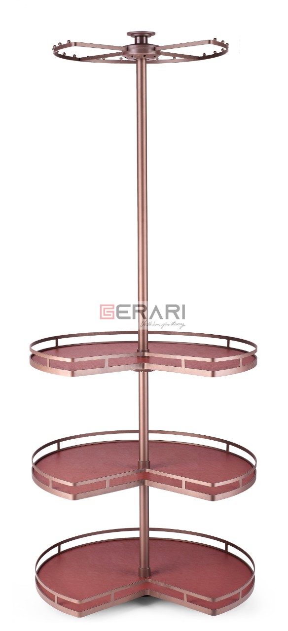 Phụ kiện của tủ áo (Giá treo đồ góc 4 tầng bề mặt bọc da cao cấp mã MW09-2 thương hiệu Gerari)