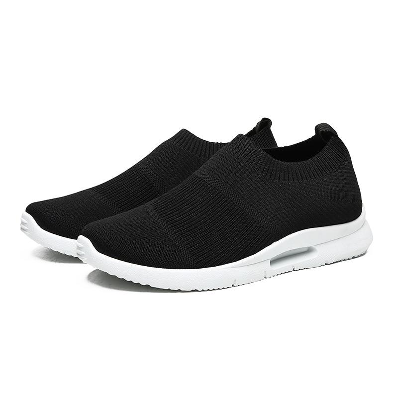 Giày chạy bộ giày phụ nữ Giày đi bộ Giày thể thao Phụ nữ thoáng khí trượt trên chiếc giày Loafer Giày nữ thông thường giày unisex giày Color: Black Shoe Size: 40
