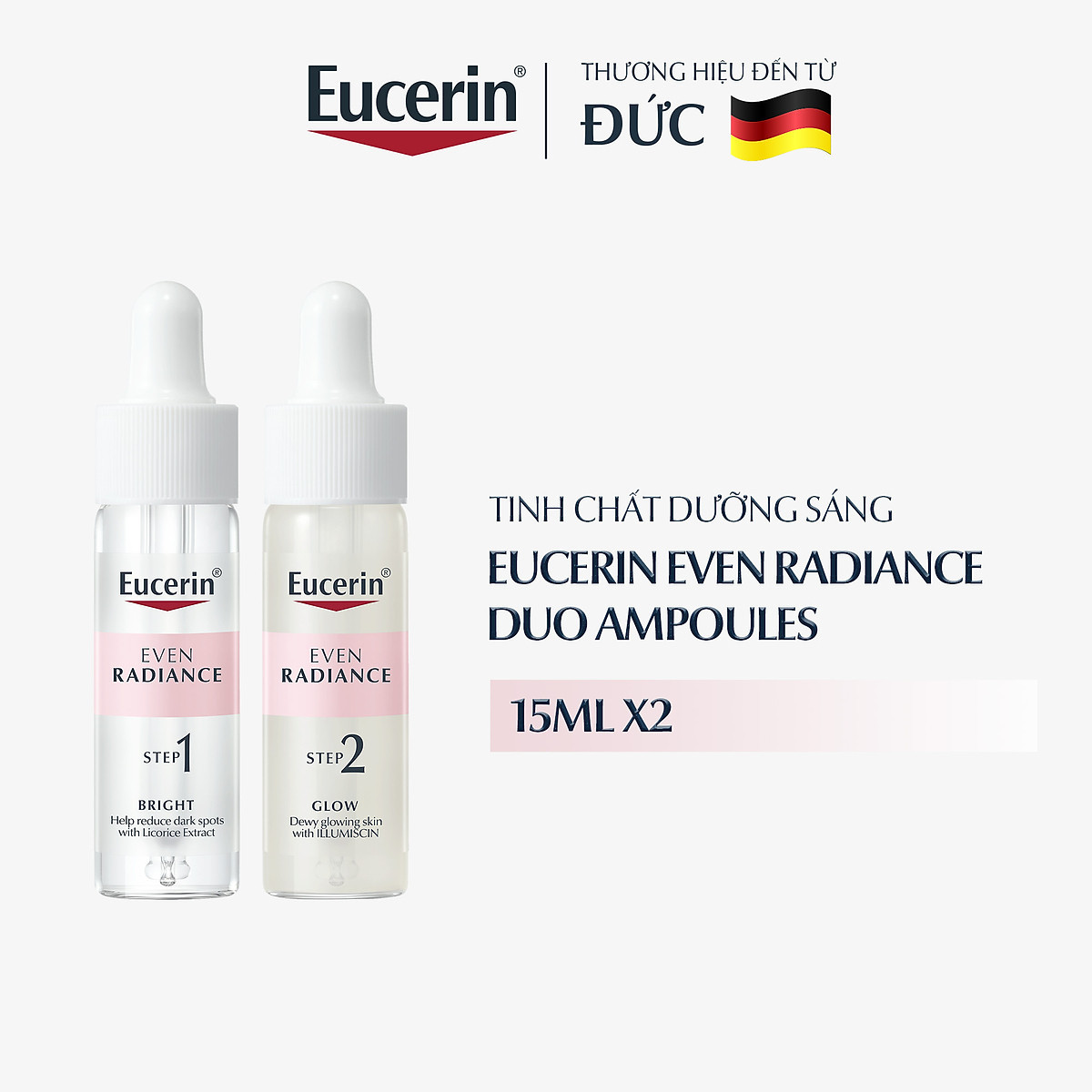 Tinh chất dưỡng sáng da Eucerin Even Duo Ampoules 15ml x 2 ống