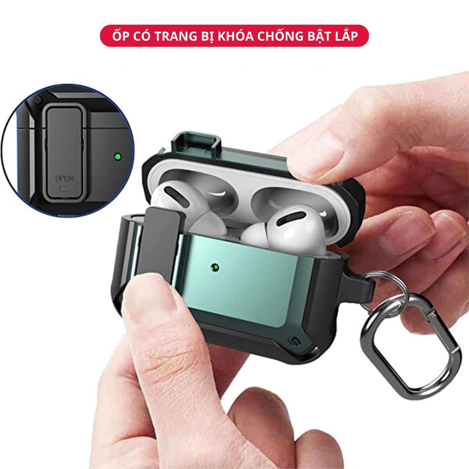 Ốp Case Vỏ Bảo Vệ Dành Cho Airpod Pro 2 Có Móc Khóa Chống Rơi Nắp - Hàng Chính Hãng Tamayoko