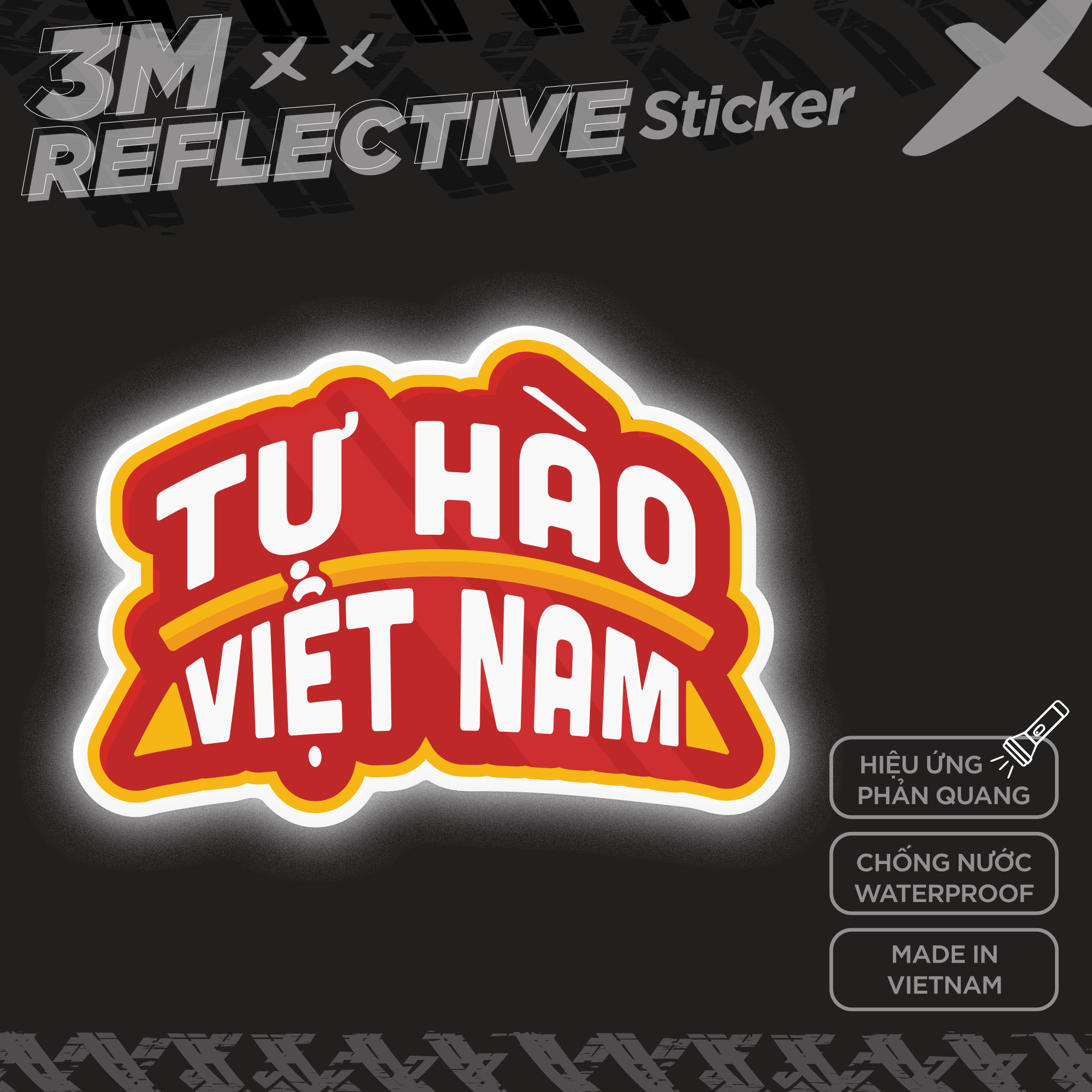 TỰ HÀO VIỆT NAM 3M - Reflective Sticker Die-cut Hình dán phản quang thương hiệu STICKER FACTORY