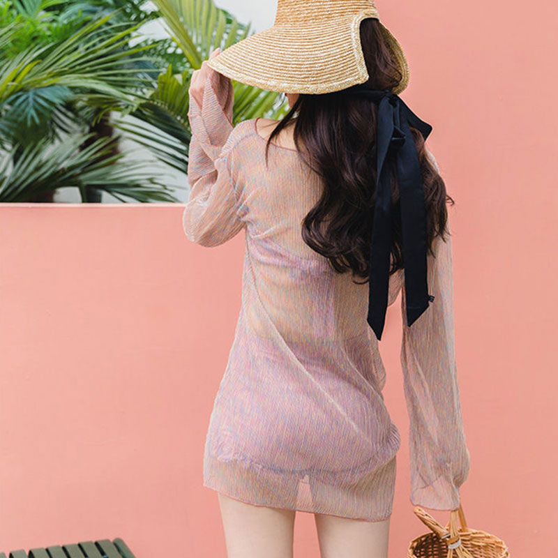 Bikini Đi Biển Combo Áo Choàng và Đồ Bơi Kín Đáo, Đồ Bơi Nữ Kín Đáo Bộ 3 Món - OQAB162 - Ope Store