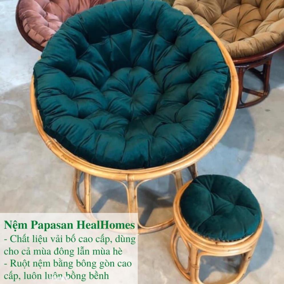 Ghế lười thư giãn Đôn Papasan Giả Mây, decor ban công nằm thư giãn đọc sách, trang trí phòng khách / HealHomes