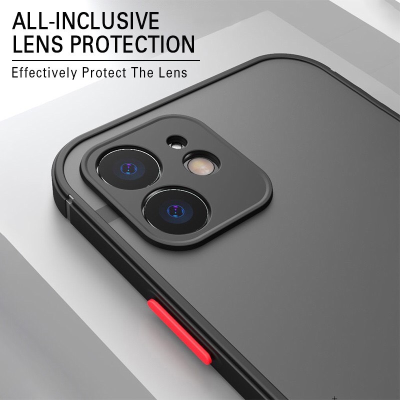 Ốp Điện Thoại Nhám Trong Mờ Chống Sốc Có Nút Cho Iphone 13 promax, 12 promax, 11 promax, xsmax, 7plus, 6plus_B059
