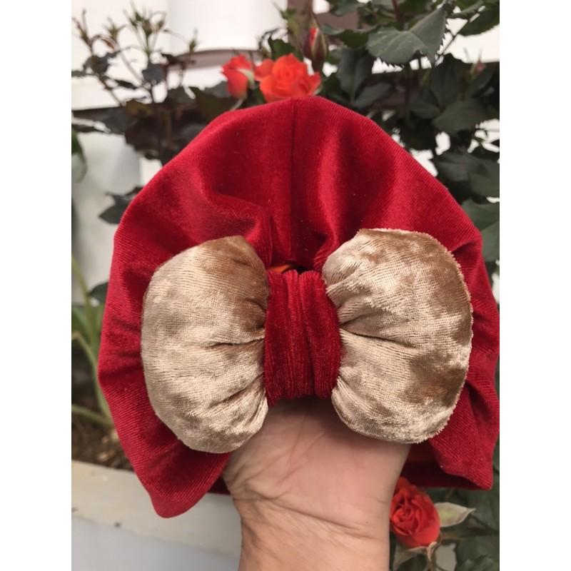 Mũ turban nơ phồng đáng yêu cho bé