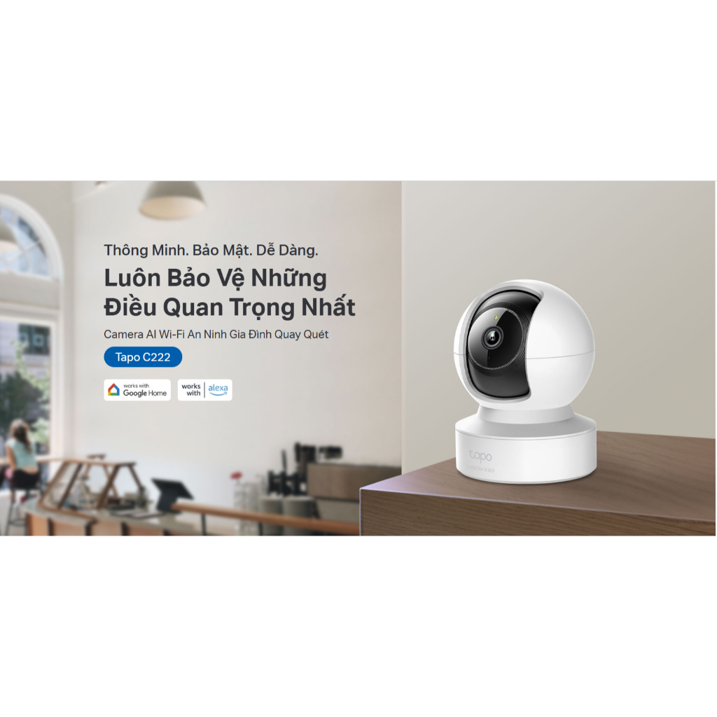 CAMERA WIFI TRONG NHÀ TAPO C222 4MP - XOAY 360 ĐỘ, ĐÀM THOẠI HAI CHIỀU, PHÁT HIỆN NGƯỜI, TIẾNG KHÓC, TIẾNG ĐỘNG VẬT