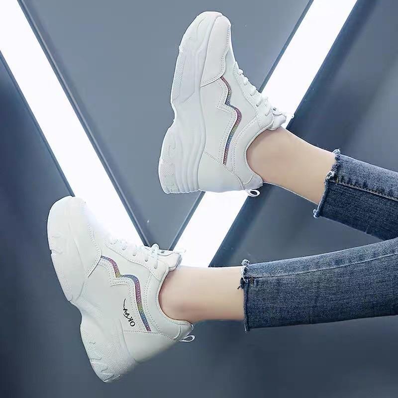 Giầy Sneaker nữ,đế độn 5p, kiểu dáng trẻ trung, phong cách Hàn Quốc mẫu mới Hot trend 2021 giày nữ đi học, đi làm