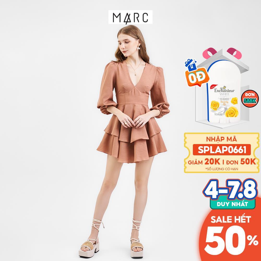 Đầm nữ MARC FASHION tay lửng cổ tim 2 tầng FANH052922