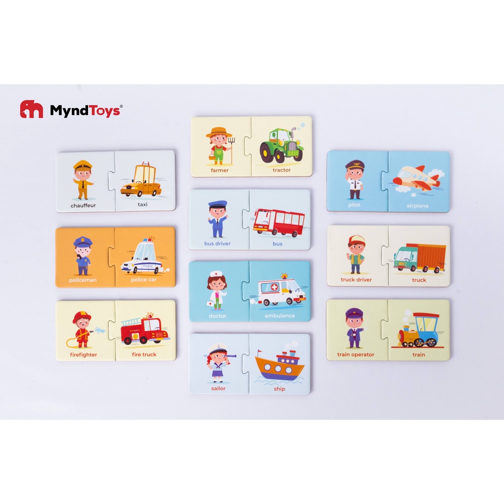 Đồ Chơi Xếp Hình MyndToys My First Puzzle - Jobs & Transportation Cho Bé Trên 2 Tuổi