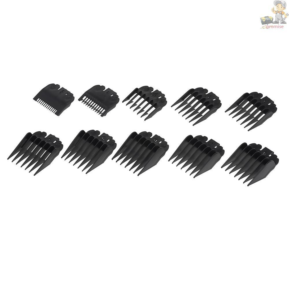 Set 8 / 10 Đầu Lược Nhựa Màu Đen Chuyên Dụng Cho Tông Đơ Cắt Tócchạy