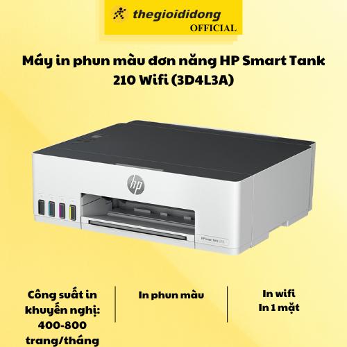 Máy in phun màu đơn năng HP Smart Tank 210 Wifi (3D4L3A) - Hàng chính hãng