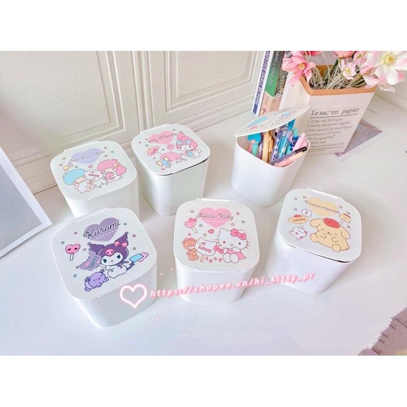 Hộp đựng mini để bàn Hello Kitty nắp lật