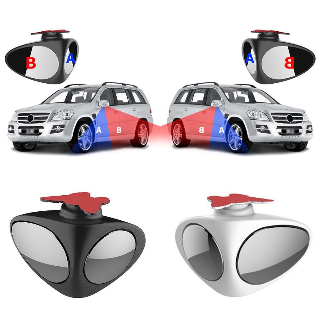 Waterproof Mirror - 2 in 1 Car Blind Spot Mirror Wide Angle Mirror 360 Rotation Adjustable Convex Rear View Mirror View Front Wheel Car Mirror