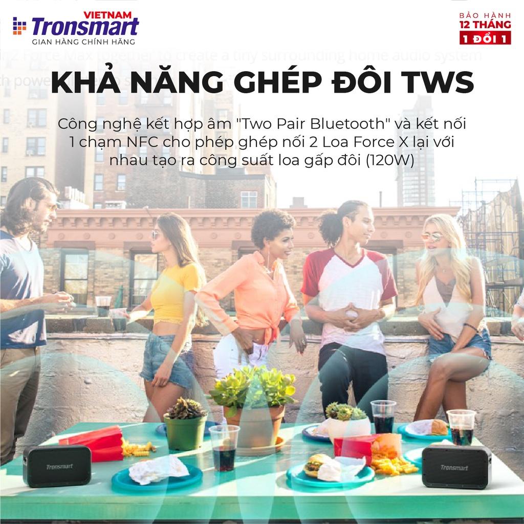 Loa Bluetooth 5.0 Tronsmart Force Max Công suất 80W, Chống thấm nước IPX6 - Thời gian 13 giờ chơi nhạc - Hàng Chính Hãng - Bảo Hàng 12 Tháng