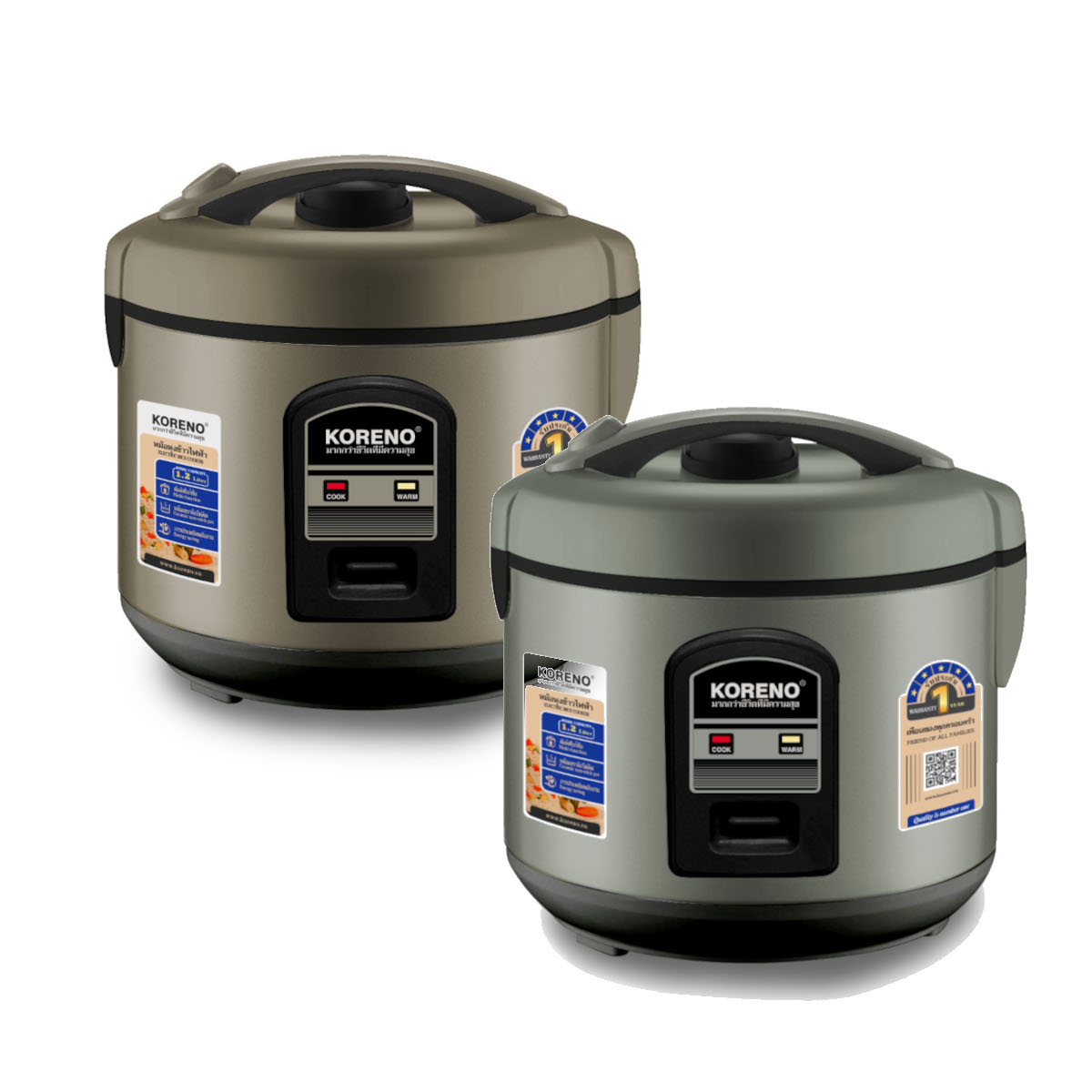 Nồi cơm điện KORENO Model KN-614 dung tích 1.2L - Hàng chính hãng