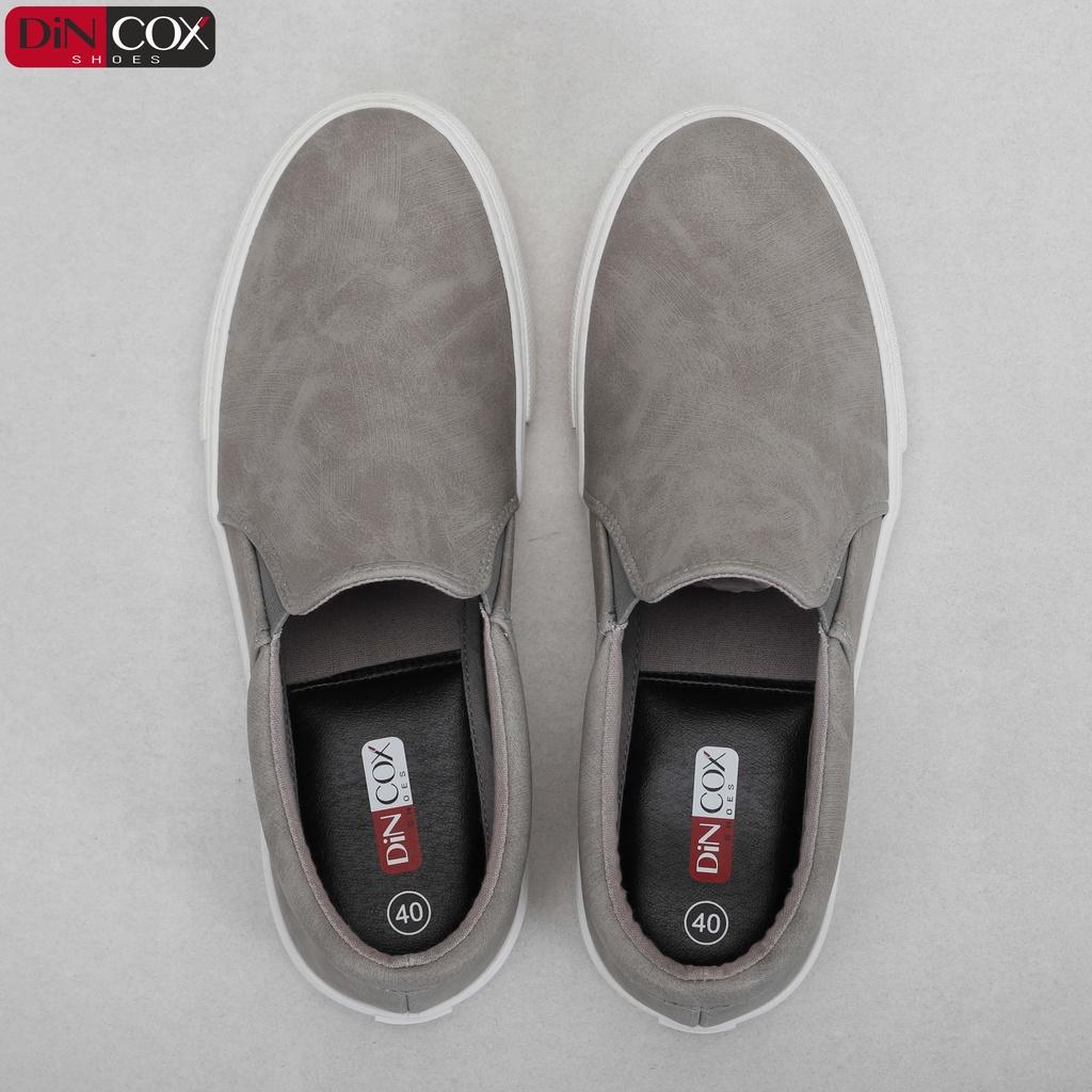 Giày Lười Sneaker Da Nam DINCOX C38 Đơn Giản, Lịch Lãm Grey