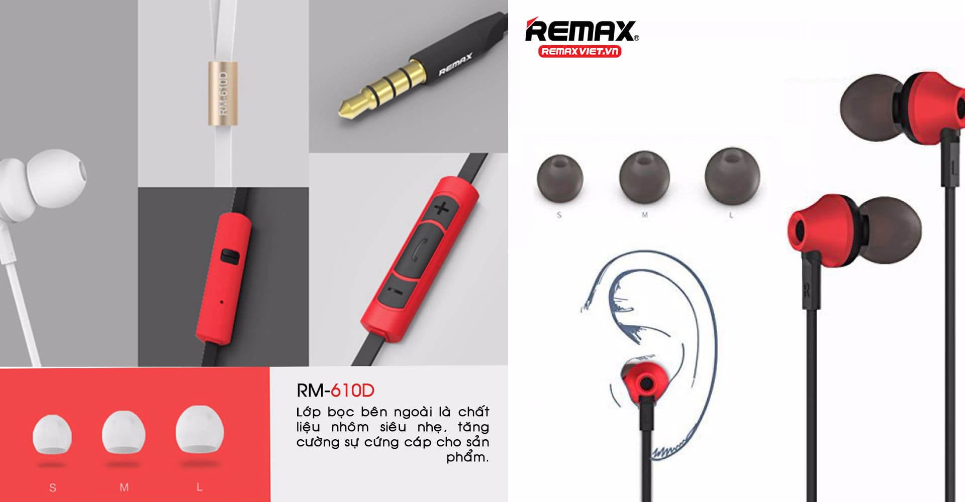 Tai nghe In Ear Remax RM610D hàng chính hãng